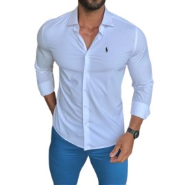 Camisa Social R.l lgodo Manga Longa Slim Fit Luxo